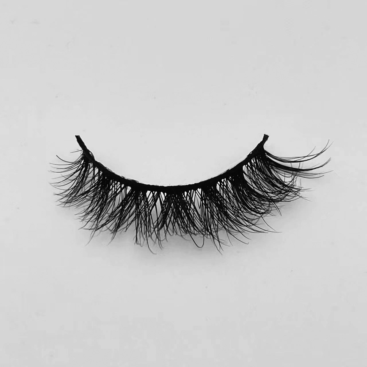 New 12mm natural mink lash – false eyelashes with hard stem, short eyelashes wholesale