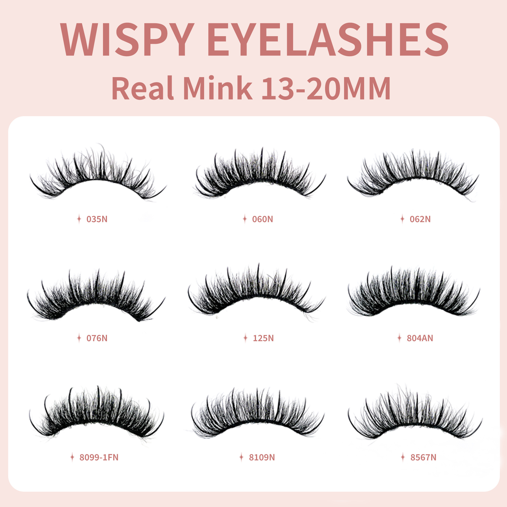 The new slender high-pillar mink wet eyelashes thick curling 3D messy Manga wholesale false eyelashes